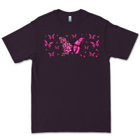 Plum floral breast cancer butterfly Premium Tee - Jasminsmagicworld