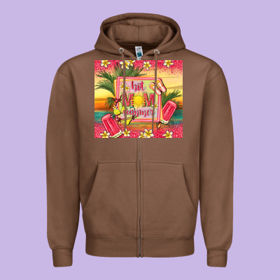 Hot Mom Summer Zipper Hoodie Designed By Tumblerdesignbyshophia