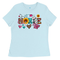 Baby Blue western nurse life Ladies Tee - Artiststas