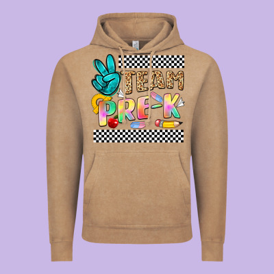 Team Pre K Vintage Hoodie Designed By Nancycooperartshop