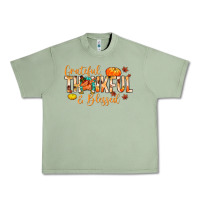 Oil Green grateful thankful and blessed Urban Heavy Tee - MaliasSmallBusiness