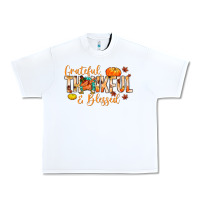 White grateful thankful and blessed Urban Heavy Tee - MaliasSmallBusiness