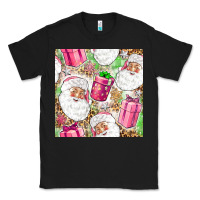 Black Pink Christmas Santa Claus and gift box Classic Tee - NancyCooperArtShop