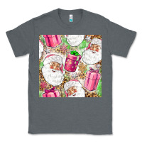 Charcoal Heather Pink Christmas Santa Claus and gift box Classic Tee - NancyCooperArtShop