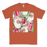 Copper Pink Christmas Santa Claus and gift box Classic Tee - NancyCooperArtShop