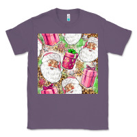 Lavender Pink Christmas Santa Claus and gift box Classic Tee - NancyCooperArtShop