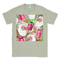 Matcha Pink Christmas Santa Claus and gift box Classic Tee - NancyCooperArtShop