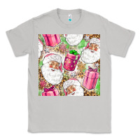 Moon Dust Pink Christmas Santa Claus and gift box Classic Tee - NancyCooperArtShop