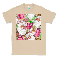 Mushroom Pink Christmas Santa Claus and gift box Classic Tee - NancyCooperArtShop