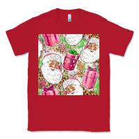 Pink Christmas Santa Claus And Gift Box Classic Tee | Teevron