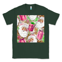 Sports Green Pink Christmas Santa Claus and gift box Classic Tee - NancyCooperArtShop
