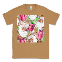 Toasted Coconut Pink Christmas Santa Claus and gift box Classic Tee - NancyCooperArtShop