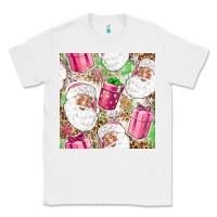 White Pink Christmas Santa Claus and gift box Classic Tee - NancyCooperArtShop
