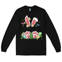 Black easter bunny name frame Long Sleeve Tee - Artiststas