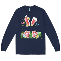 Navy easter bunny name frame Long Sleeve Tee - Artiststas