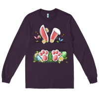 Plum easter bunny name frame Long Sleeve Tee - Artiststas