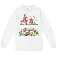 White easter bunny name frame Long Sleeve Tee - Artiststas