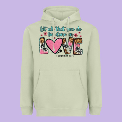 Let All That You Do Be Done In Love Heavyweight Hoodie Designed By Oliviacreatesart