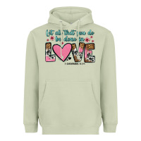 Matcha let all that you do be done in love Heavyweight Hoodie - OliviaCreatesArt