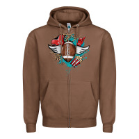 Chestnut Football ball leopard glitter Zipper Hoodie - HowdyJamesFarm