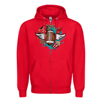 Red Football ball leopard glitter Zipper Hoodie - HowdyJamesFarm