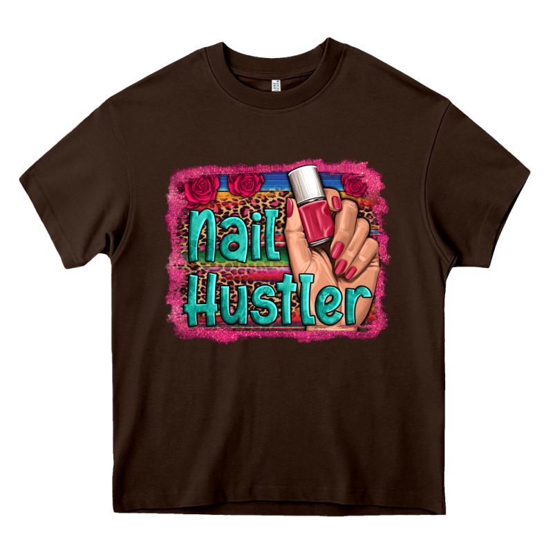 Nail Hustler Serape Leopard Background Heavy Core Tee by Artiststas | Teevron