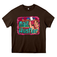 Chocolate Brown nail hustler serape leopard background Heavy Core Tee - Artiststas
