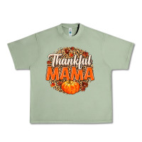 Oil Green Thankful Mama Urban Heavy Tee - MaliasSmallBusiness