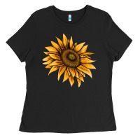 Black sunflower Ladies Tee - AdoDesignShop