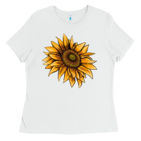 White sunflower Ladies Tee - AdoDesignShop