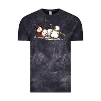 Cloud Black snowman with wine Vintage Tee - MaliasSmallBusiness