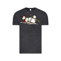 Vintage Black snowman with wine Vintage Tee - MaliasSmallBusiness