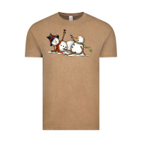 Vintage Coffee snowman with wine Vintage Tee - MaliasSmallBusiness