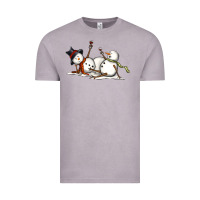 Vintage Zinc snowman with wine Vintage Tee - MaliasSmallBusiness