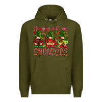Army Green Hanging with my gnomigos Mexico Premium Hoodie - HowdyJamesFarm