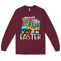 Burgundy happy easter train Long Sleeve Tee - Artiststas