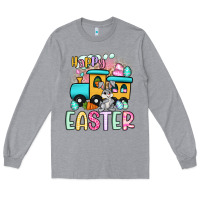 Heather Grey happy easter train Long Sleeve Tee - Artiststas