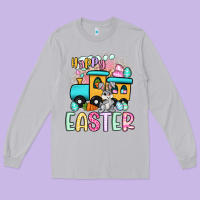 Happy Easter Train Long Sleeve Tee Designed By Artiststas