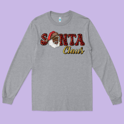 African American Santa Claus Long Sleeve Tee Designed By Ranaportraitstore