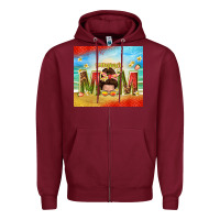 Burgundy summer mom Zipper Hoodie - TumblerDesignByShophia