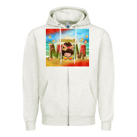 Oatmeal Heather summer mom Zipper Hoodie - TumblerDesignByShophia