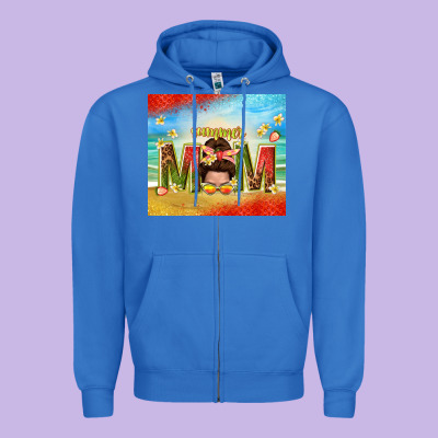 Summer Mom Zipper Hoodie Designed By Tumblerdesignbyshophia