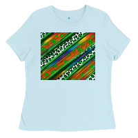Baby Blue st patricks day leopard rainbow Ladies Tee - Artiststas