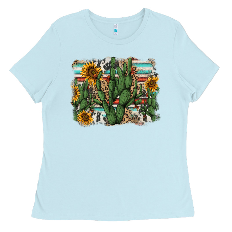 Serape Sunflowers Cactus Ladies Tee by AdoDesignShop | Teevron