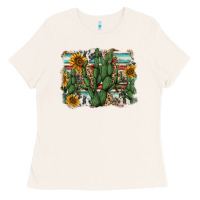 Bone serape sunflowers cactus Ladies Tee - AdoDesignShop
