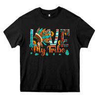 Black love my tribe native american indian headdress Heavy Core Tee - Artiststas