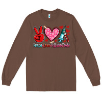 Chestnut peace love phlebotomy Long Sleeve Tee - Artiststas