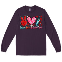Plum peace love phlebotomy Long Sleeve Tee - Artiststas