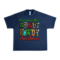 Navy Have yourself a rowdy howdy Christmas Urban Heavy Tee - NancyCooperArtShop
