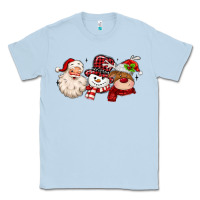 Dusty Blue santa snowman reindeer Classic Tee - MaliasSmallBusiness